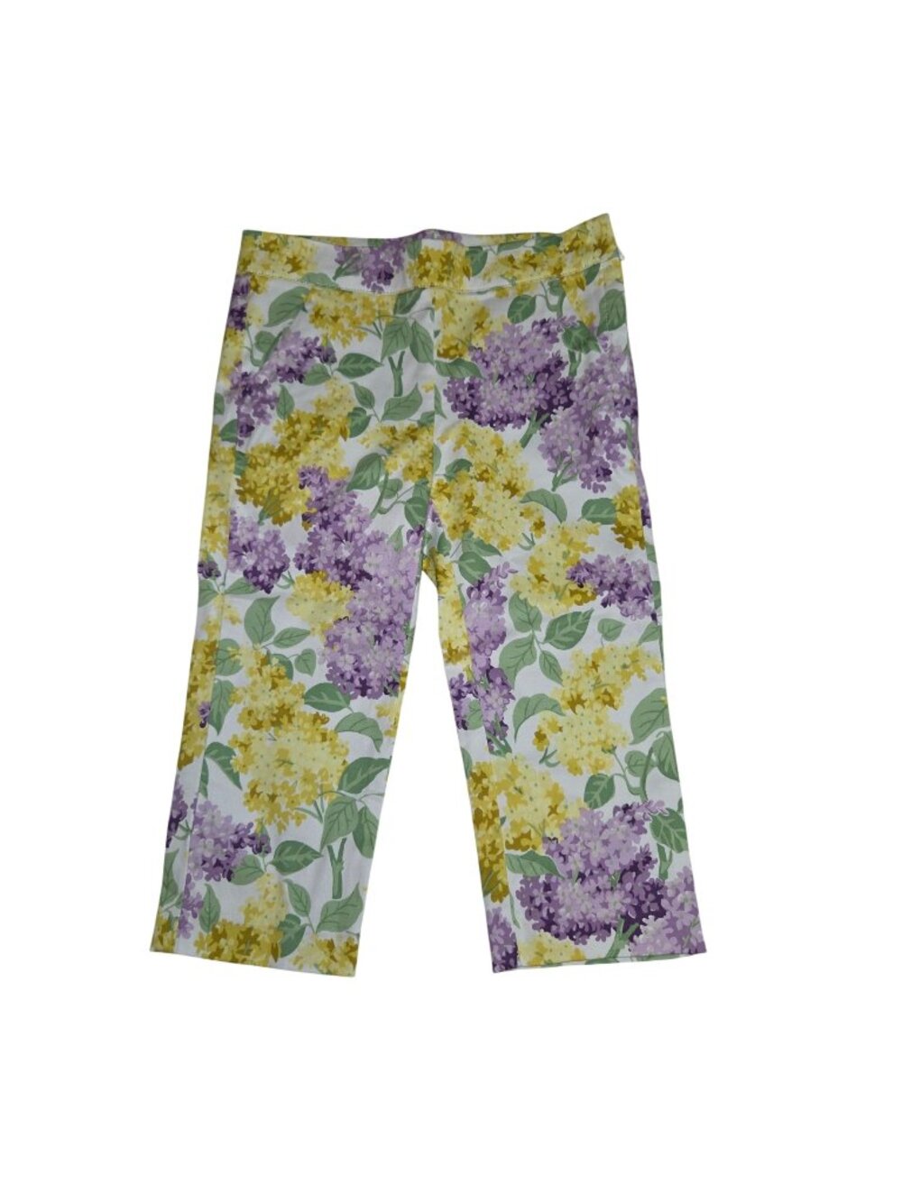 Janie And Jack Girls Floral Capri Pants With Adjustable Waist Size 3 Multicolor